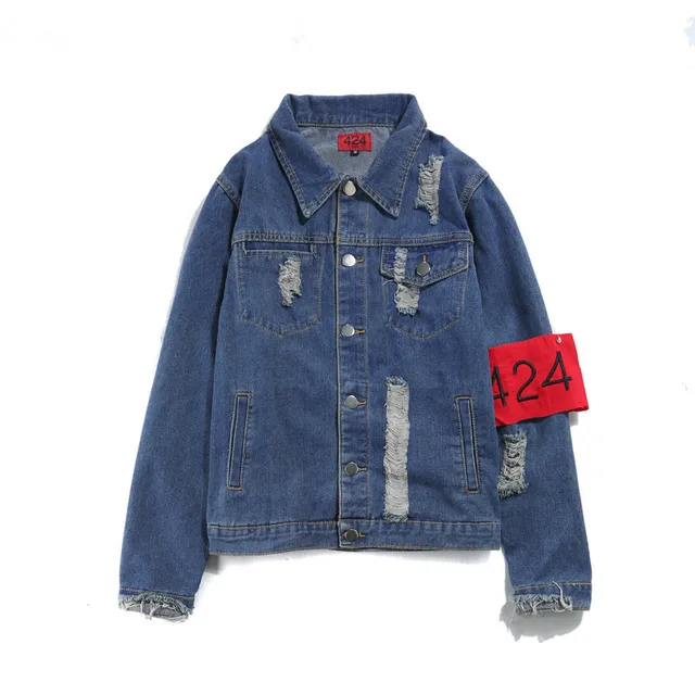 424 distressed denim jacket
