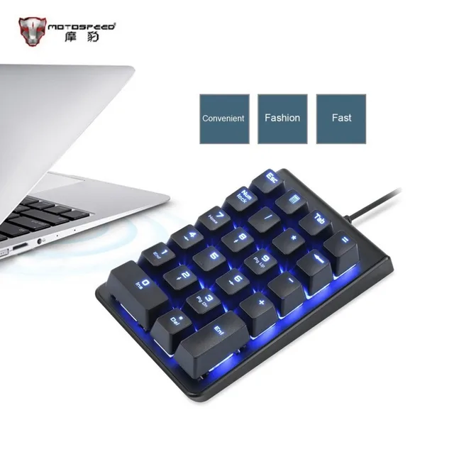 Motospeed Mechanical Numeric Keypad Red Switch Wired Ice Blue Backlight Gaming Keypad 22 keys Mini Portable Numpad Free Shipping