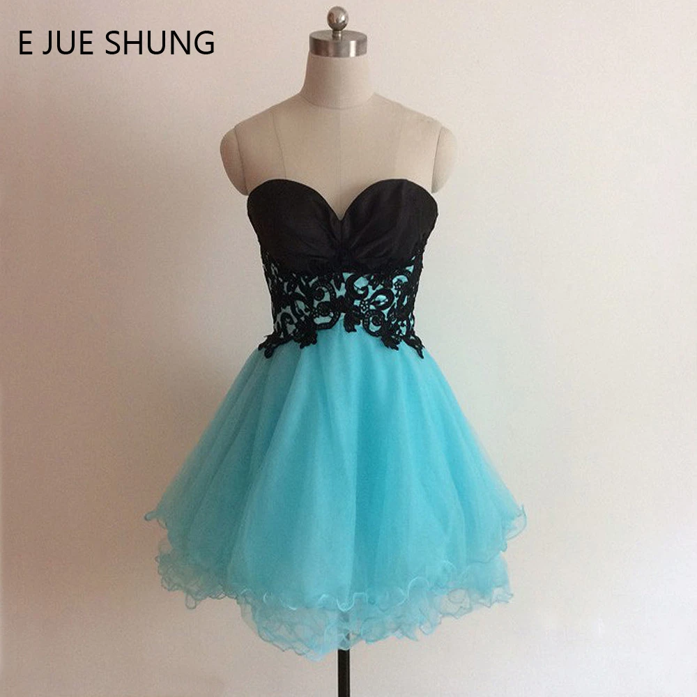 black and turquoise prom dress