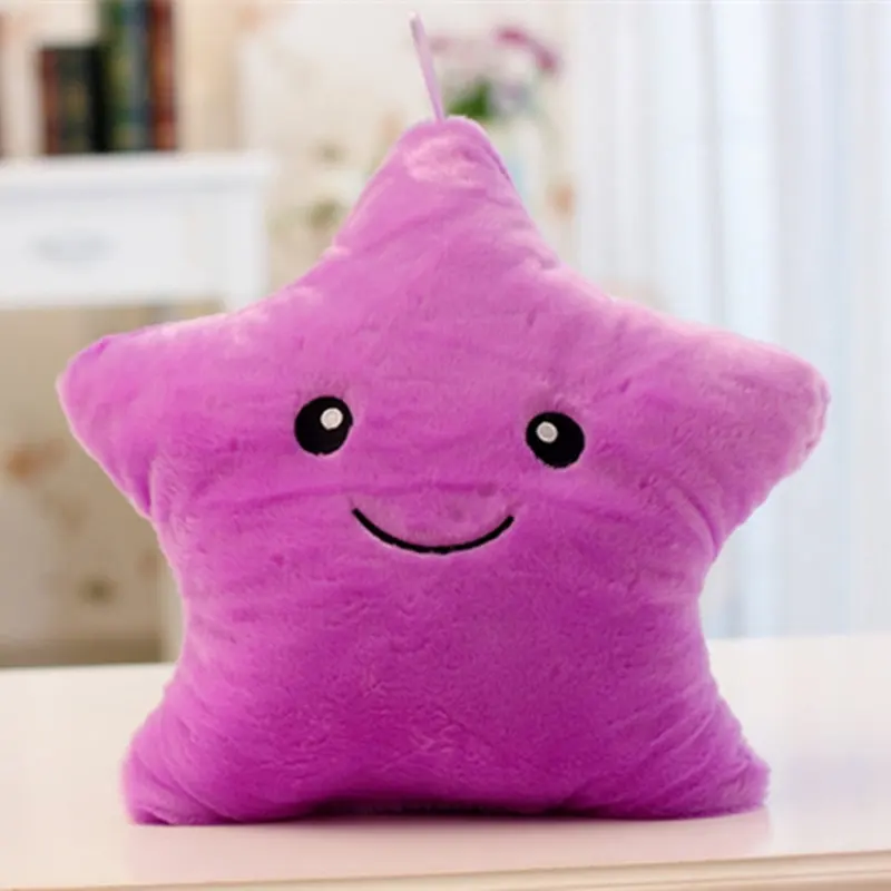1 шт. 40 см* 35 см светодиодный световой музыка звезда плюшевая подушка светящиеся плюшевая стильная подушка игрушки подарки на день рождения подарки для валентинки - Цвет: purple