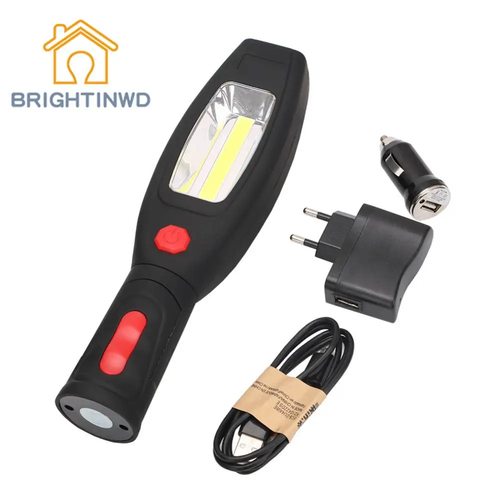 

2 Modes Portable LED Working Flashlight Inspection Torch Light lamp with Magnet & Rotating Hanging Hook for Outdoors camping