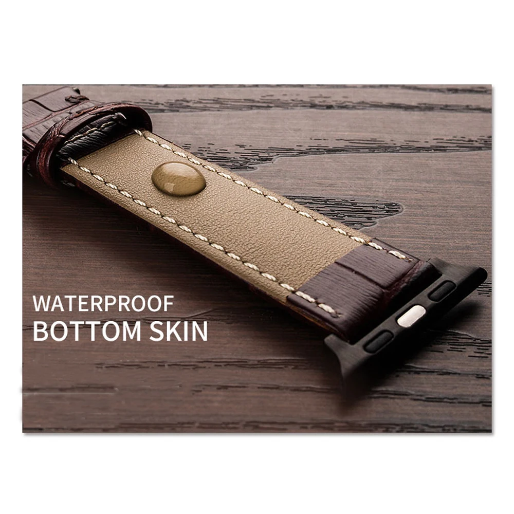 Leather strap For Apple watch band 4 3 iwatch band 42mm 38mm 44mm 40mm Accessories correa Butterfly buckle bracelet belt