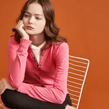 Toyouth женский базовый вязаный кардиган, пальто, весна, обтягивающие однотонные свитера, повседневный вязаный свитер с круглым вырезом и длинным рукавом