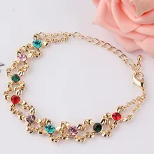 Новые модные популярные женские/девичьи разноцветные Австрийские кристаллы браслеты и браслеты Подарочные ювелирные изделия