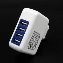 Usb-хаб, 4 порта, адаптер питания, настенное домашнее зарядное устройство для телефона, штепсельная вилка европейского стандарта, Прямая поставка