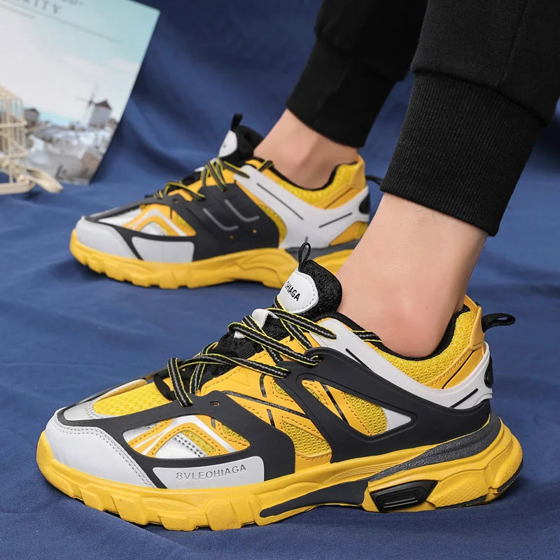 

2019 Running Shoes Yellow Running Athletic Shoes Breathable Comfortable Boy Sneakers High Quality Sport Shoes Training Footwear