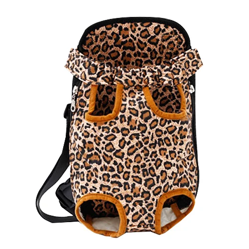 Leopard Домашние питомцы собаки, переноска для ребенка из сетчатого материала с камуфляжным принтом для отдыха на открытом воздухе Рюкзак для переноски животных Собака спереди грудь дышащие плечевые сумки с короткими ручками расходные материалы - Цвет: Leopard