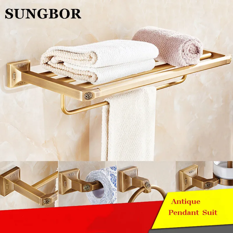 Antique Copper Pendant Bathroom Accessories Sets Brushed ...
