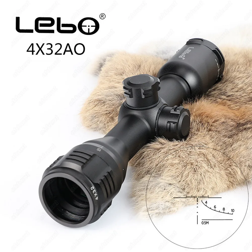 

LEBO 4x32 AO Tactical Optical Sight Glass Etched Reticle Compact Rifle Scope For Hunting Riflescope