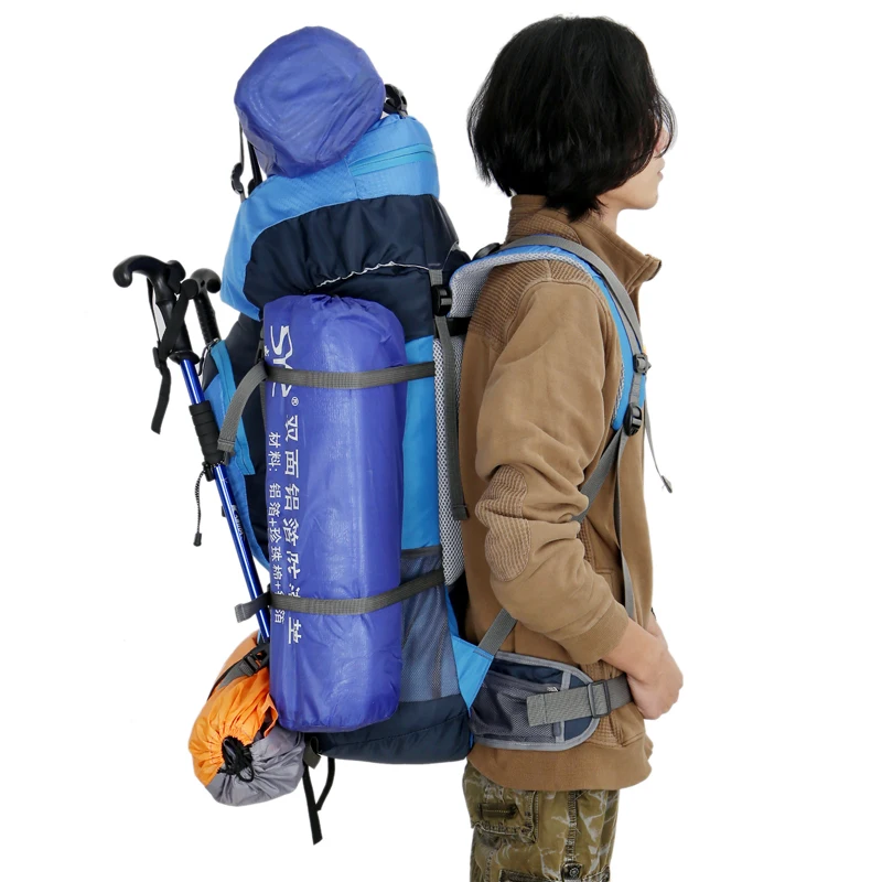 60L Large Capacity Mountain Camping Backpack Waterproof Outdoor Hiking Backpack With Rain Cover Breathable Sport Backpack (4)