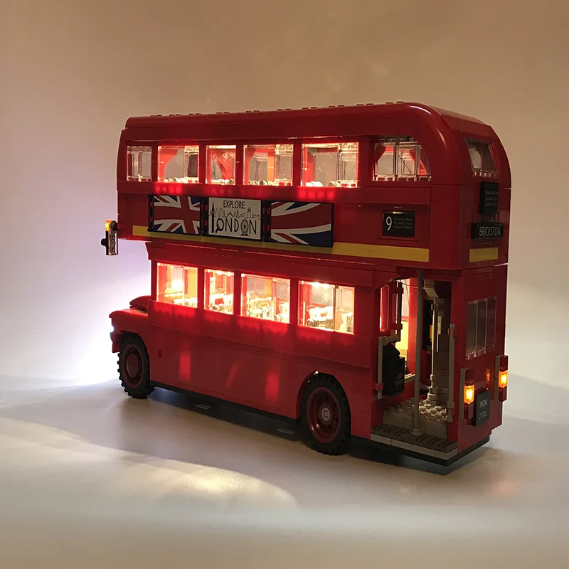  Building Blocks City Technic 21045 Genuine London Bus Set The Led Light Set For Legoing 10258 Toys Creator City Street Lighting (2)