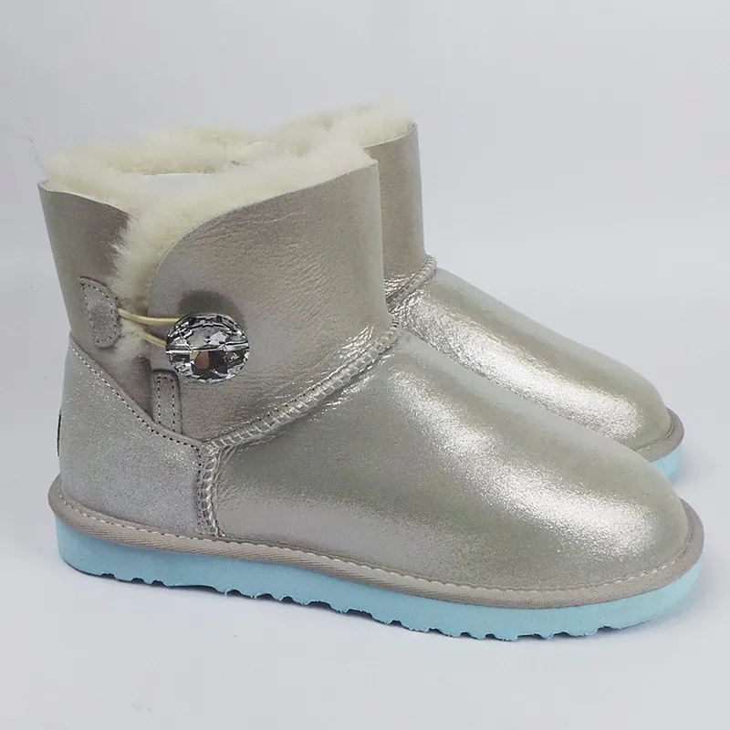 Зимние ботинки наивысшего качества из натуральной овечьей кожи; водонепроницаемые женские зимние ботинки; женская обувь на натуральном меху; Модные ботильоны
