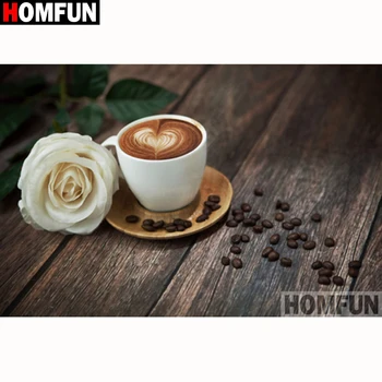 

HOMFUN Full Square/Round Drill 5D DIY Diamond Painting "Coffee flower" Embroidery Cross Stitch 5D Home Decor Gift A18215