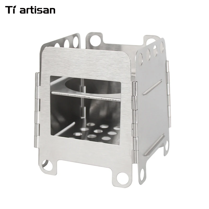 Tiartisan BBQ Grill Mini Portable Wood Stove Outdoor Camping Wood