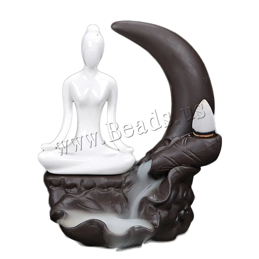 Creative Yoga Girl Censer Smoke Waterfall Backflow Incense Burner Ceramic Incense Holder Censer Use In Home Office Teahouse