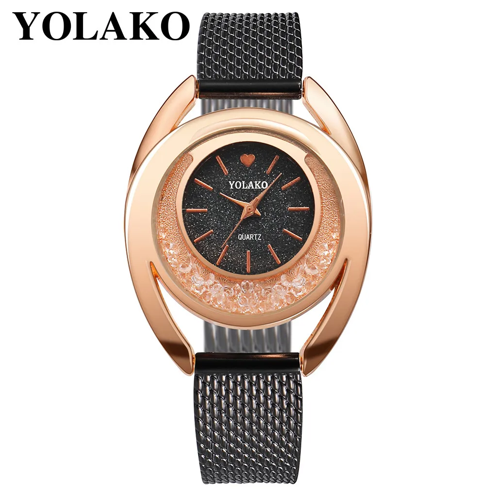 YOLAKO для женщин часы браслет кварцевые часы дамы наручные Relogio Feminino Diamond Reloj Mujer Горячие montre femme 533