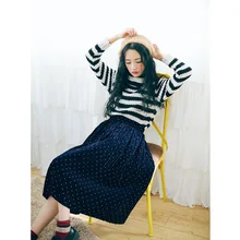 Осенне-зимняя обувь из новинка в эксцентричном ретростиле плиссированное платье с эластичной талией волна Вельветовая юбка