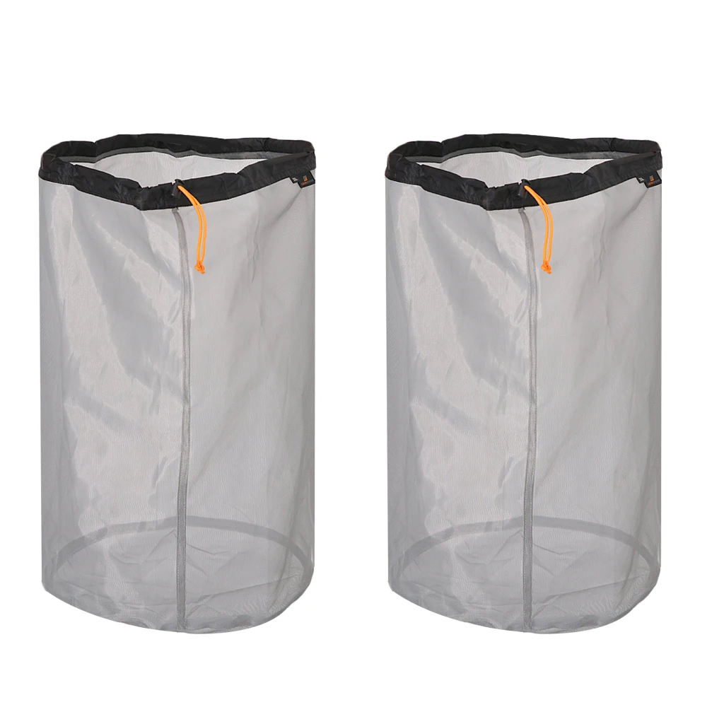 2 шт. ультра-светильник сетчатый мешок сумка для наружного хранения двойной сшитый для выживания путешествия Кемпинг Открытый Инструменты - Цвет: Black XXL