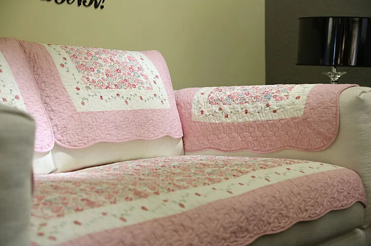 Всесезонные Чехлы для диванов, чехлы для сидений с цветочным принтом в стиле печворк, стеганые диванные подушки, Нескользящие диванные полотенца, домашний декор