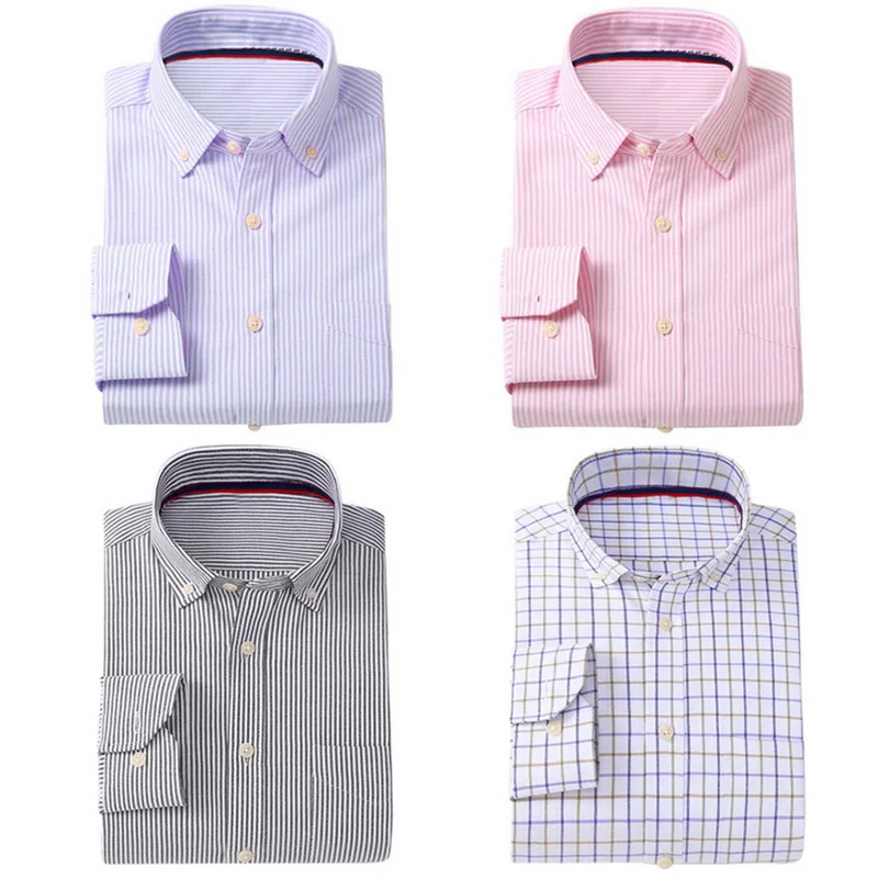 SHUJIN мужские формальные рубашки с французскими манжетами, облегающие рубашки, модные стильные клетчатые рубашки с длинным рукавом в полоску, цветная рубашка SHUJIN