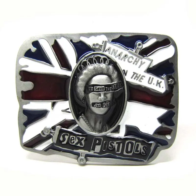 T DISOM Sex Pistols God Save The Queen UK Flag Music Belt Buckle For Mens Womens Metal Belt ...