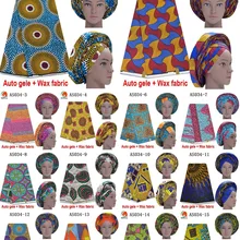 AS034 в африканском стиле уже связаны Цветной Анкара Авто геле в комплекте из вощенной ткани; Женский комплект из Headtie 1 компл./упак