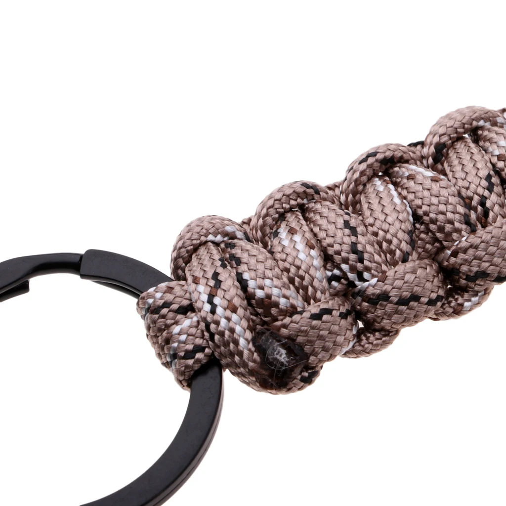 Braided Paracord Keyring Keychain Snap Hook with Wiregate Carabiner Wrench Tool Water Bottle Opener Multiuse