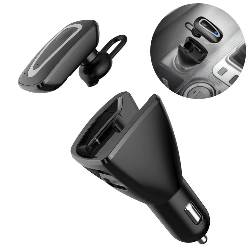 Bluetooth Wireless Earphone Car Charger Original Business Dual USB Dock