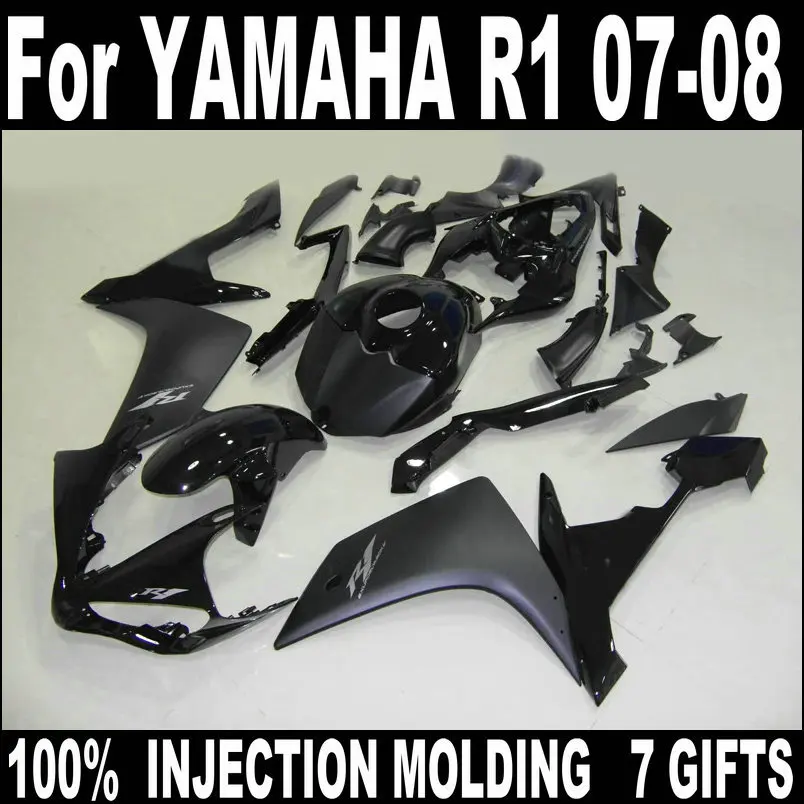 

Black Injection mold fairings for YAMAHA R1 2007 2008 fairing kit YZF R1 07 08 NV125