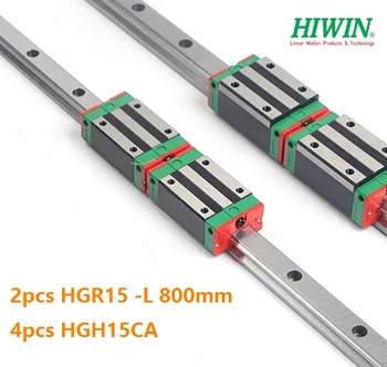 

2pcs 100% Original New Hiwin HGR15 -L 800mm linear guide/rail + 4pcs HGH15CA linear narrow blocks for CNC router