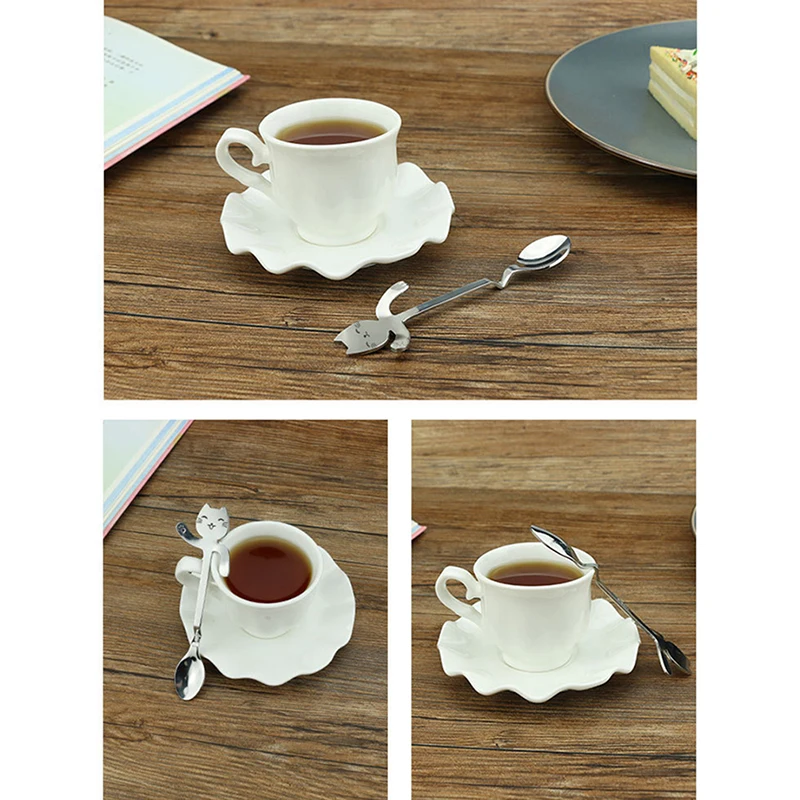 

Lucky Cat Stainless Steel Spoons Creative High Quality Coffee Spoon Cute Cartoon Cat Cooffee Tools Kitchen Supplies