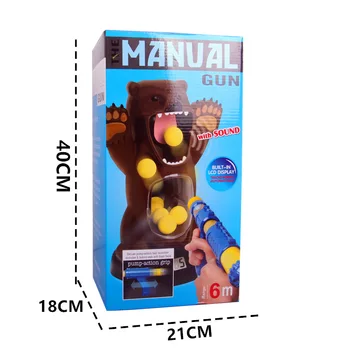 

Hungry bear air soft shell toy gun EVA ball safety air pump gun shooting aim game hit me duck