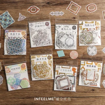 

40 pcs/lot Vintage European border mini paper sticker decoration DIY album diary scrapbooking label sticker kawaii stationery