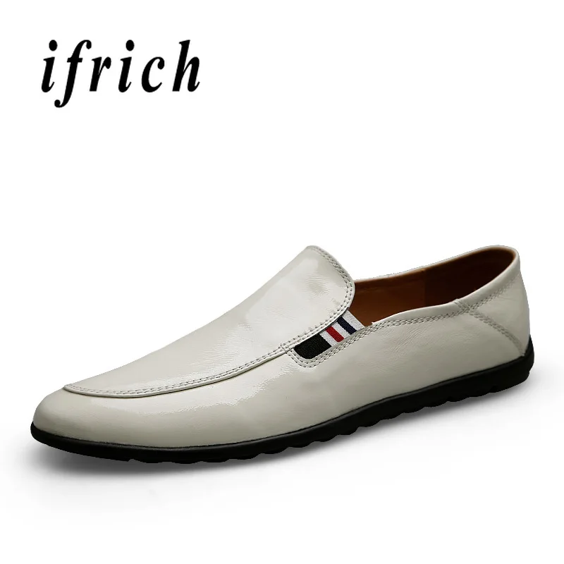 

2019 Hot Fashion Casual Shoes For Men Brand Flats Casual Shoes Black White Leather Shoes Male Rubber Bottom Men Drive Footwear
