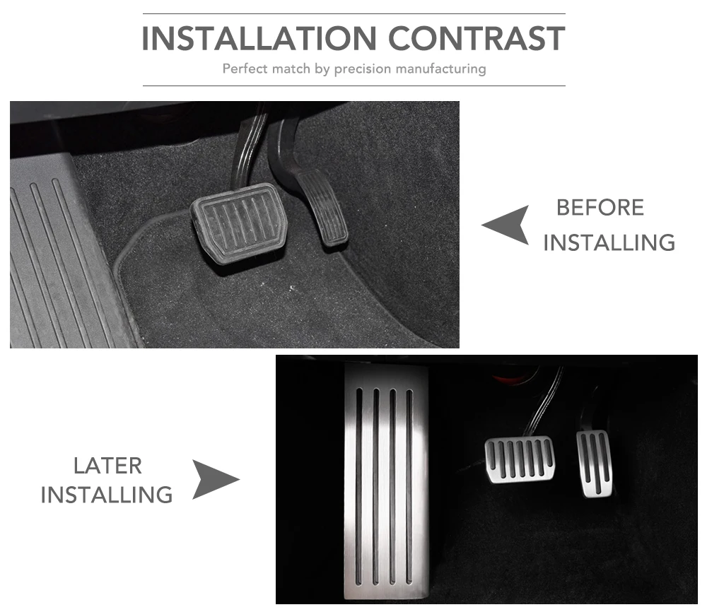 Противоскользящий автомобильный Акселератор для ног Педаль Тормозная колодка крышка без сверления для Tesla модель 3 сменные аксессуары