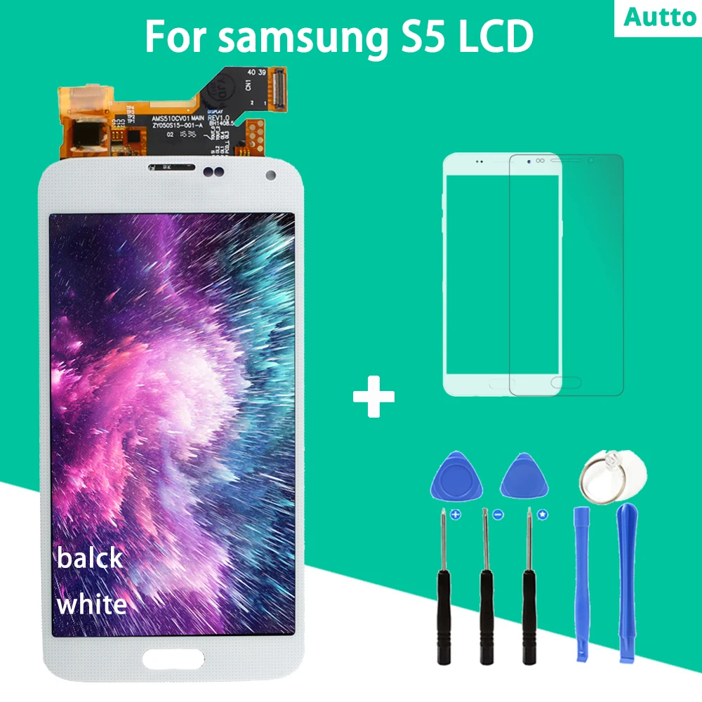 

AMOLED 100% tested High Quality For Galaxy S5 LCD G900 G900F G900H Disaplay Screen Touch Digitizer Assembly