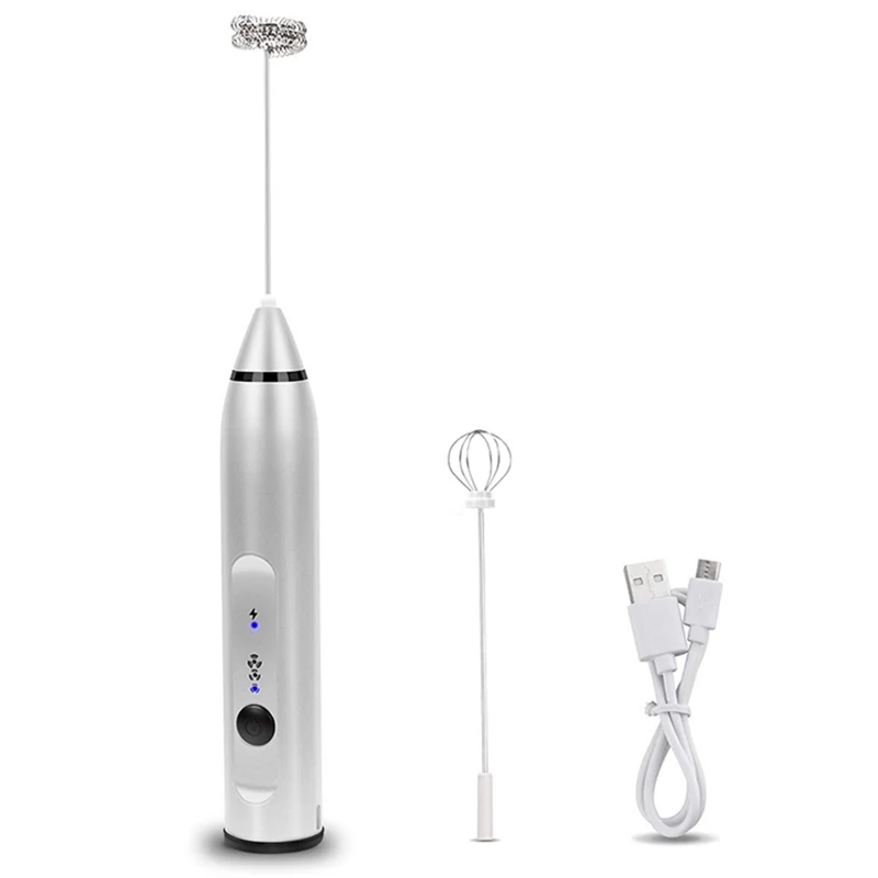 

Coffee Milk Frother USB Rechargeable Foam Maker Electric Mixer Eggbeater Handheld Latte Mix Machine New Durable with USB Cable