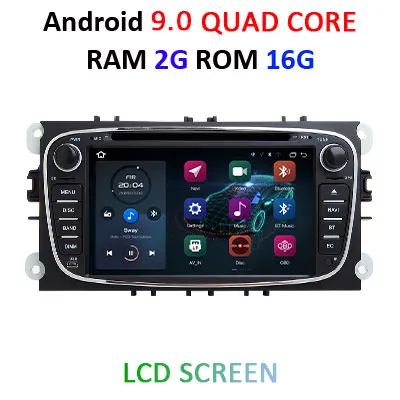 Android 9,0 DSP ips 4G ram 64G rom 2 din автомобильный DVD gps для FORD Focus S-MAX Mondeo C-MAX Galaxy радио плеер экран Аудио - Цвет: 9.0 2G 16G LCD-B