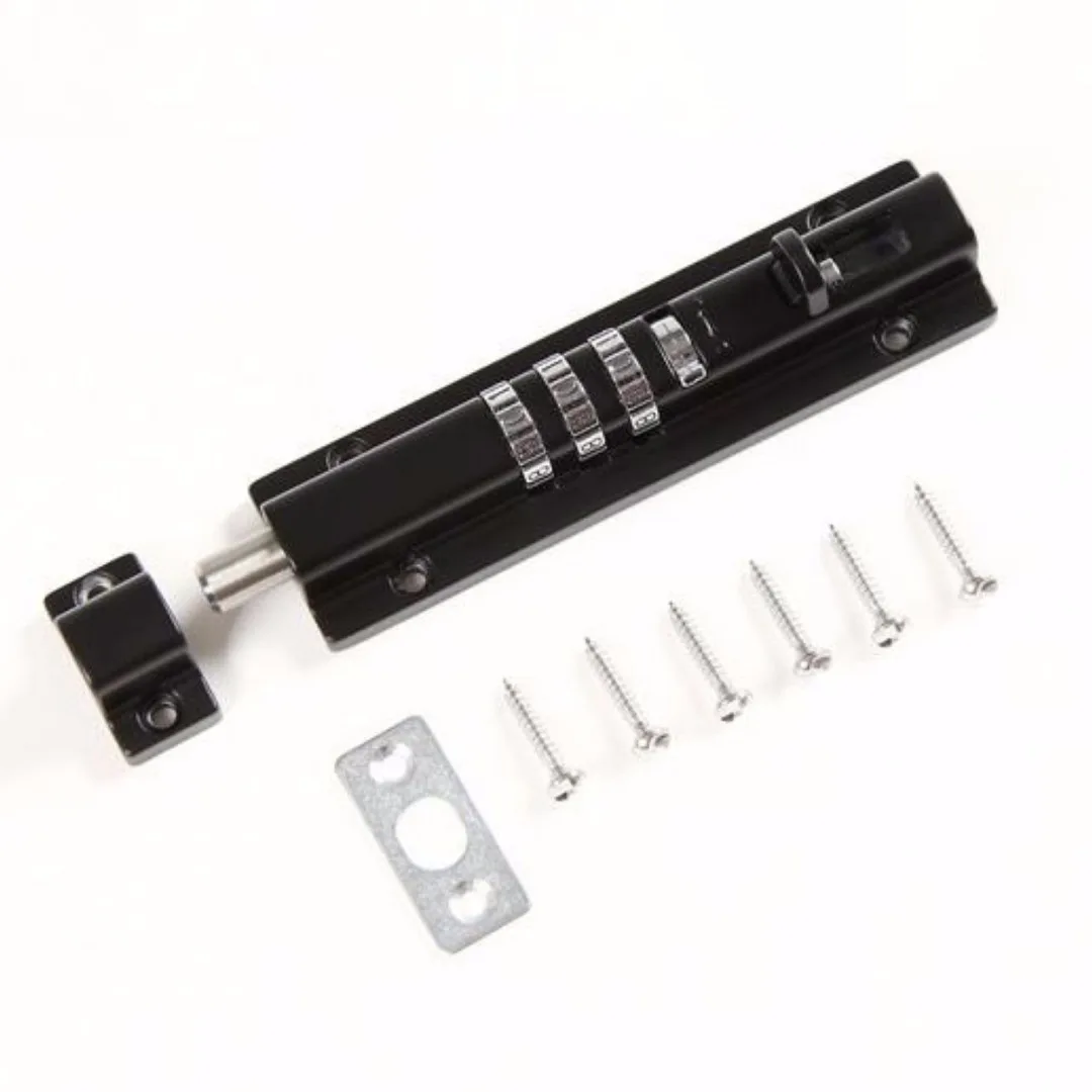 

1pc Door Bolt Lock Latch Barrel Slide Catch Code Resettable Lock For Gate Shed Garage Cabinet White/Black Locks Mayitr