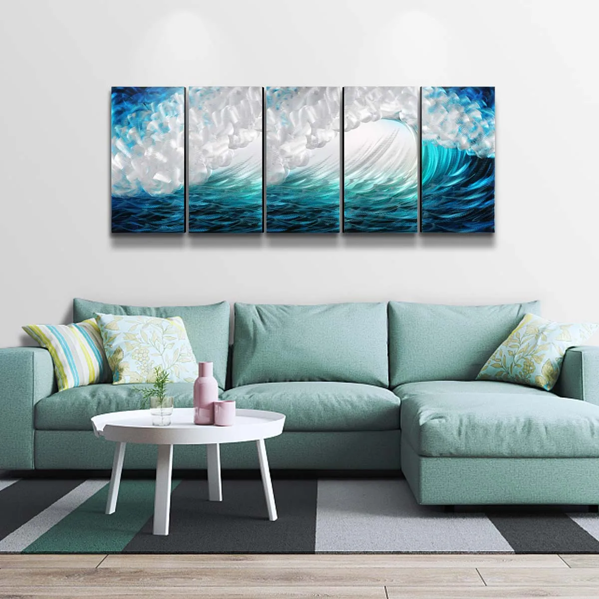 

Waves Modern Painting Wave Seascape Landscape Print Wall Art Home Decoration 5 Panels Decor Home Decoration Accessories