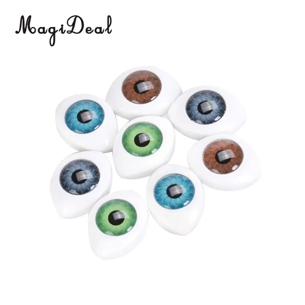 4 Color 8Pcs Oval Hollow Back Plastic Eyes for Plush Animal Doll Mask DIY Craft Accessory Children Toys 8mm