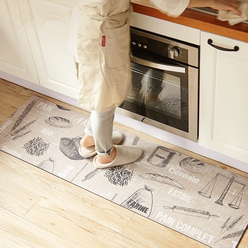 

45X80+45X120CM/Set PVC Kitchen Mat Anti-Slip Bathroom Carpet Home Entrance/Hallway Doormat Wardrobe/Balcony Area Rug Kitchen Rug