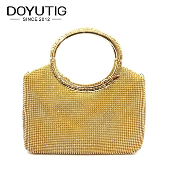 DOYUTIG European Design Women's Gold / Silver Color Evening Bucket Bags With Shiny Rhinestones Lady Fashion Party Handbags A174
DOYUTIG European Design Women's Gold / Silver Color Evening Bucket Bags With Shiny Rhinestones Lady Fashion Party Handbags A174