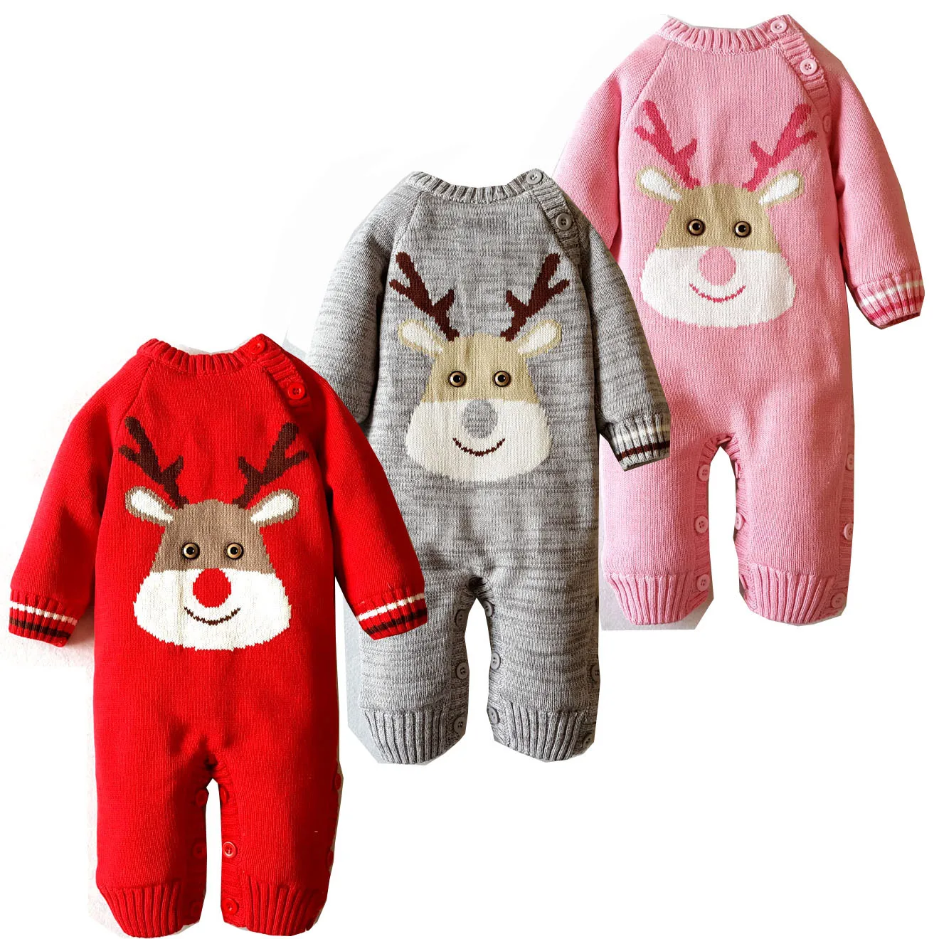 

2018 autumn winter baby boy girl Rompers Christmas Newborn Clothes Knitted Sweater Infant Jumpsuits Outerwear Kid Boy Clothes