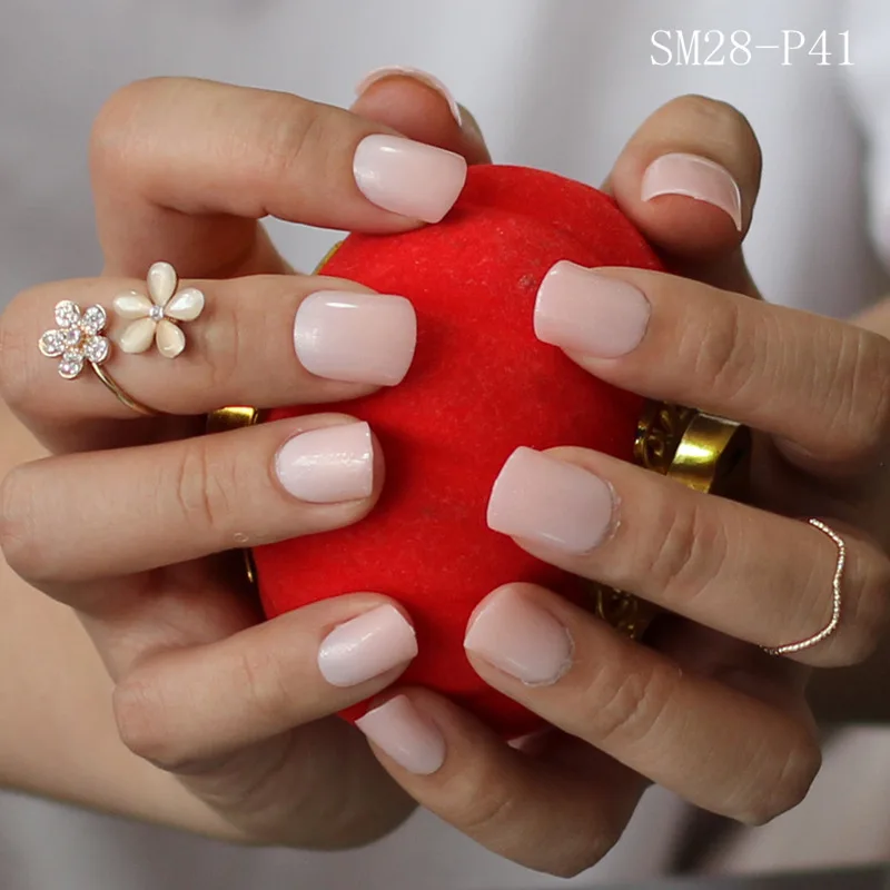 

Tips Display 2018 24PCS French Classic Fashion Short paragraph Candy color Solid color False nail SM28-P41