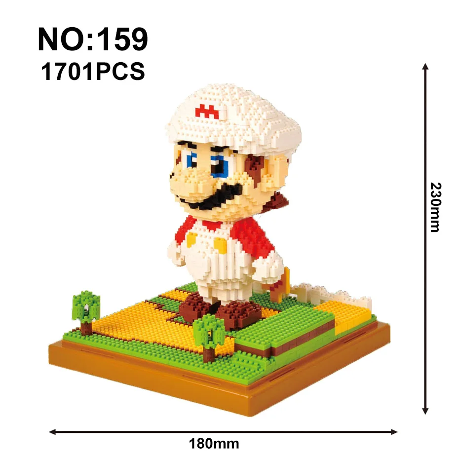 Model Building Blocks Mario Bros Yoshi Series Cartoon juguetes Anime Figures Assembled Mini Brick Educational Toys For Children - Цвет: Mario159 No Box