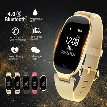 

2019 Bluetooth Waterproof Smart Watch S3 Sports Bracelet Women Wristband with Heart Rate Monitor Tracker