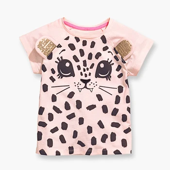 

New Arrival Summer Girls T-shirts Cartoon Short-Sleeved Girl Tops Kids Tees Cotton Baby Girls Tunic Children Clothes 1-6 Years