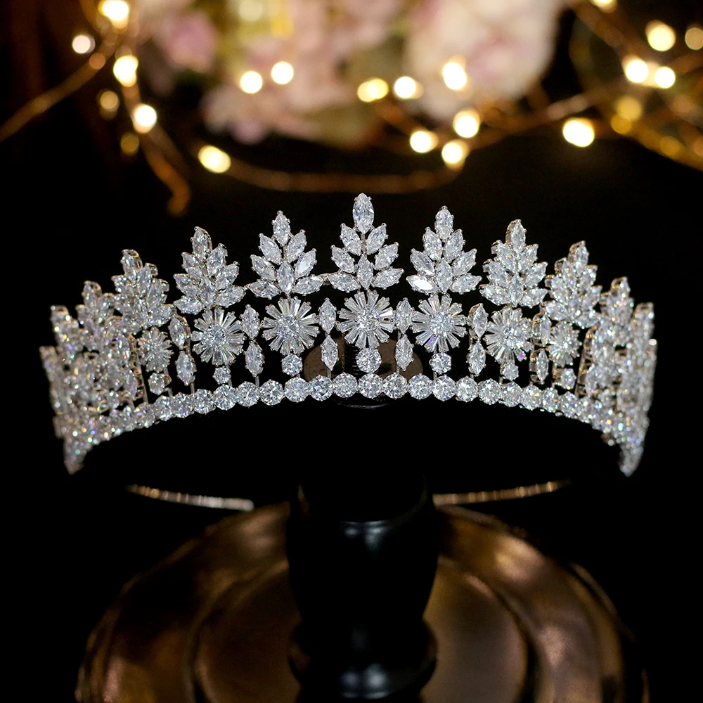 High quality wedding hair accessories shiny crystal wedding tiara bride
