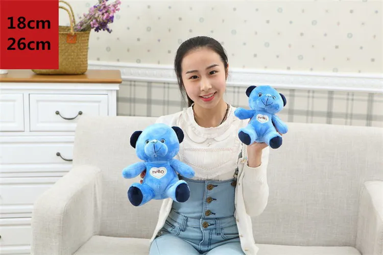 popular Teddy Bear Colorful bear Plush stuffed toys more order Super cute doll High quality pp cotton18cm26cm Free shipping | Игрушки и